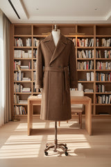 Men's Brown Lemaire Belted Duffle Coat Made to Measure