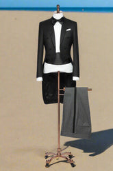 Men's White Tie Outfit with Grey Trouser Made to Measure