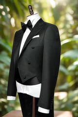 Men's White Tie Outfit with Grey Trouser Made to Measure
