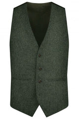 Abraham Moon Green Tweed Waistcoat
