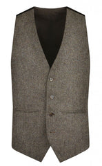 Abraham Moon Brown Tweed Waistcoat