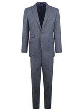 Abraham Moon Light Blue Tweed Suit