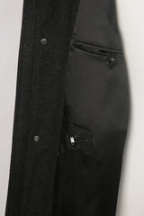 Men's Black Hooded Trench Coat Made to Measure