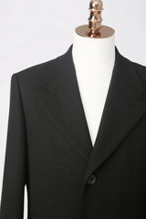 Men's Black Classic Polo Style Trench Coat Made to Measure