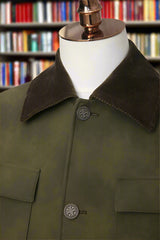 Men's Green Leather Jacket Made to Measure