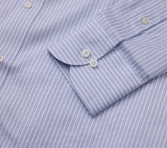 Men's Light Blue Stripe Cotton Shirt Made to Measure