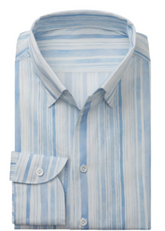 Men's Blue Stripe Cotton Shirt Made to Measure