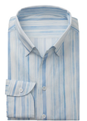 Men's Blue Stripe Cotton Shirt Made to Measure