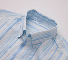 Men's Blue Stripe Cotton Shirt Made to Measure