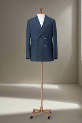 Men's Navy Double Breasted Suit Made to Measure