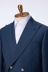 Men's Navy Double Breasted Suit Made to Measure
