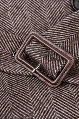 Men's Brown Belted Waist Overcoat Made to Measure