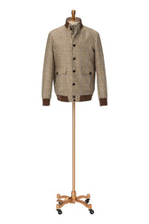Men's Khaki/ Brown Plaid Casual Jacket Made to Measure