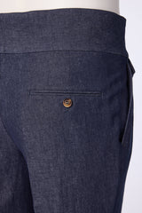 Men's Navy Casual Linen Trouser Made to Measure