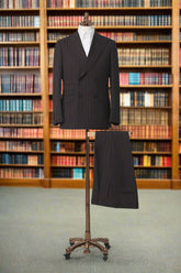 Men's Charcoal Striped Double Breasted Suit Made to Measure