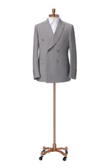 Men's Gray Double Breasted Suit Made to Measure