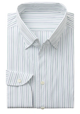Men's Green Stripe Cotton Shirt Made to Measure
