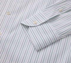 Men's Green Stripe Cotton Shirt Made to Measure
