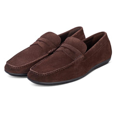 John White Mens McQueen Driving Brown Moccasins