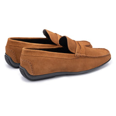 John White Mens McQueen Driving Tan Moccasins