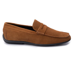 John White Mens McQueen Driving Tan Moccasins