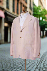 Men's Light Pink Linen Suit Made to Measure