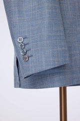 Men's Light Blue Bamboo & Linen Suit Made to Measure