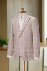 Men's Light Rose Jacket & White Trouser Made to Measure