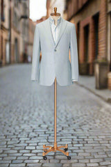 Men's Light Blue Linen Jacket Made to Measure