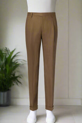 Men's Coffee Casual Linen Trouser Made to Measure