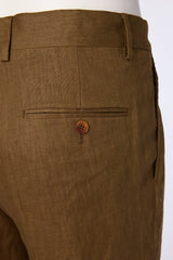 Men's Coffee Casual Linen Trouser Made to Measure