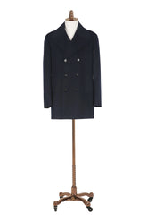 Men's Navy Double Breasted Trench Coat Made to Measure