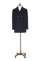 Men's Navy Double Breasted Trench Coat Made to Measure