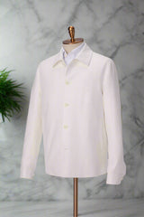 Men's White Commuter Style Jacket and Khaki Trouser Made to Measure