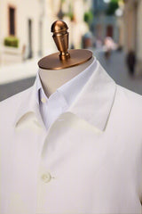 Men's White Commuter Style Jacket and Khaki Trouser Made to Measure