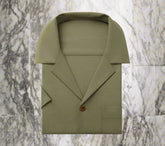 Men's Green Casual Cuban Collar Style Shirt Made to Measure
