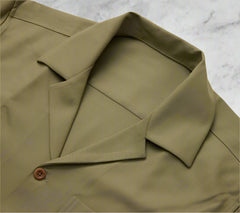 Men's Green Casual Cuban Collar Style Shirt Made to Measure