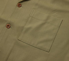 Men's Green Casual Cuban Collar Style Shirt Made to Measure