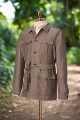 Men's Brown Safari Style Jacket & Khaki Trouser Made to Measure