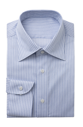 Men's Light Blue Stripe Cotton Shirt Made to Measure
