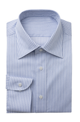 Men's Light Blue Stripe Cotton Shirt Made to Measure