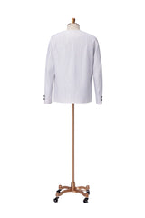 Men's White Overshirt and Stripe Short Made to Measure