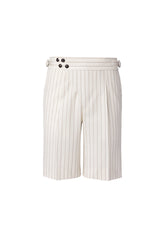 Men's Wood Brown Overshirt with White Stripe Short Made to Measure