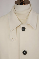 Men's White Belted Waist Overcoat Made to Measure