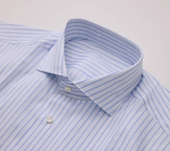 Men's Sleek Blue Stripe Cotton Shirt Made to Measure