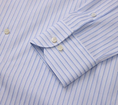 Men's Sleek Blue Stripe Cotton Shirt Made to Measure
