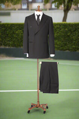 Men's Black Double Breasted Suit Made to Measure