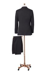 Men's Black Double Breasted Suit Made to Measure