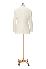 Men's White Double Breasted Linen Jacket Made to Measure