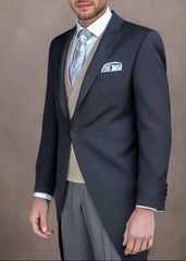 Zignone Barathea Wool Plain Black Morning Coat